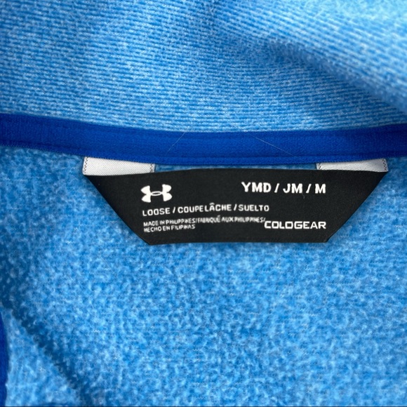 Under Armour Cold Gear Quarter Snap Pullover Blue Size Youth Medium - Picture 3 of 13